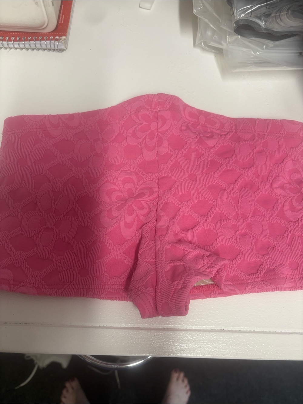 Free People Hot Pink Floral Textured Bikini Bottom
